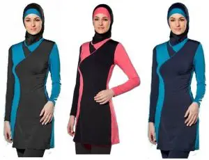 2 pièces grande taille hijab détachable WOWDECOR Maillots de bain musulmanes pour femme burkini couverture complète