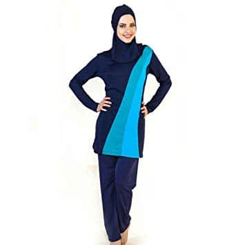 2 pièces grande taille hijab détachable WOWDECOR Maillots de bain musulmanes pour femme burkini couverture complète