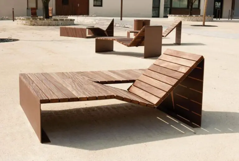 mobilier urbain en bois bancs